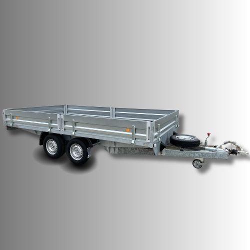 Brzdené dvojnápravové prívesy do 2000 kg kolesá pod plochou