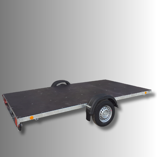 Plošinové prívesné vozíky kolesá vedľa plochy