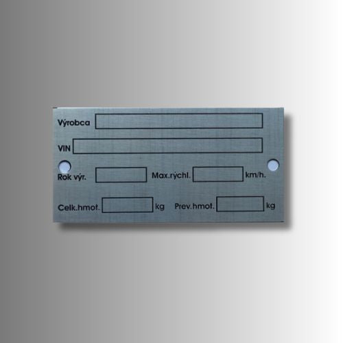 Štítky, podložky ŠPZ