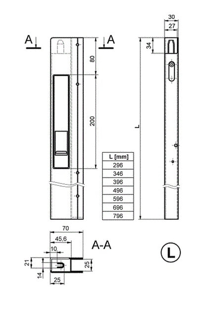 AL uzáver Safegrip 350mm ľavý