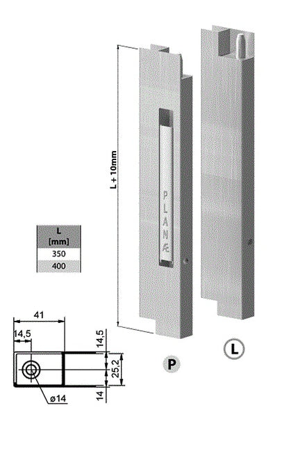 AL uzáver Planae 400mm ľavý