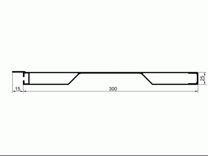 Bočnica hliniková 300mm s lemom