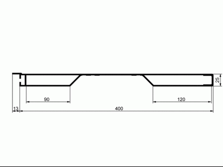 Bočnica hliniková 400 mm s lemom