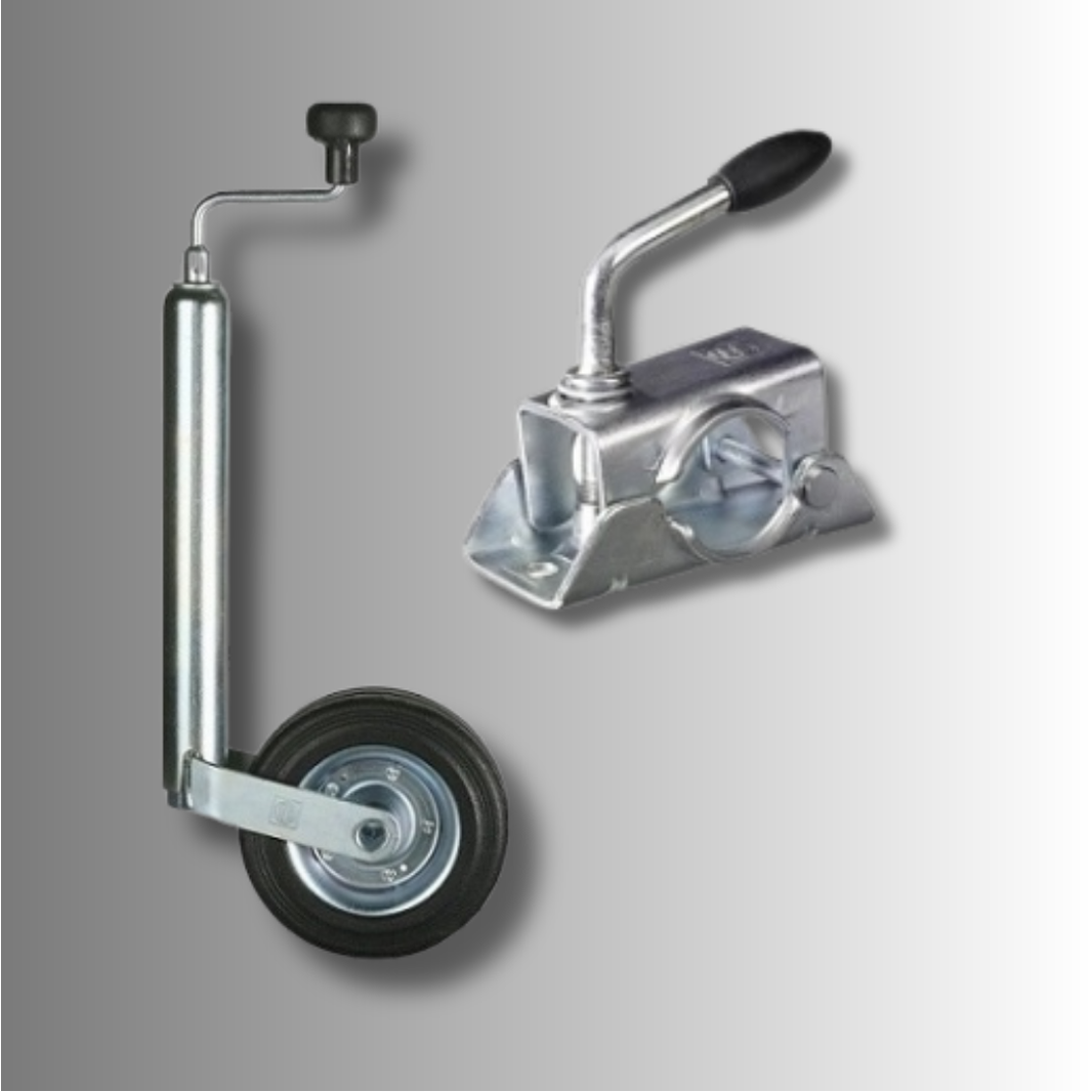 Oporné koleso s držiakom - súčasť prívesu