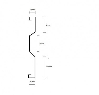Otváracie čelo plechové Zn 340x1790mm