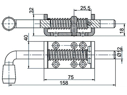 Pružinový uzáver bočnice