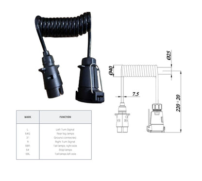 Špirálový predlžovací kábel 7/7