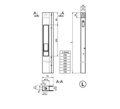 AL uzáver Safegrip 400mm ľavý
