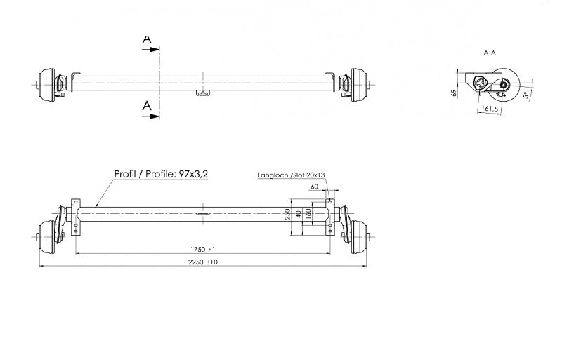 Náprava 1350kg AL-KO
