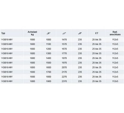 Náprava 1800 kg KNOTT