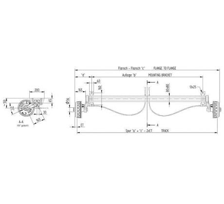 Náprava 1350 kg KNOTT