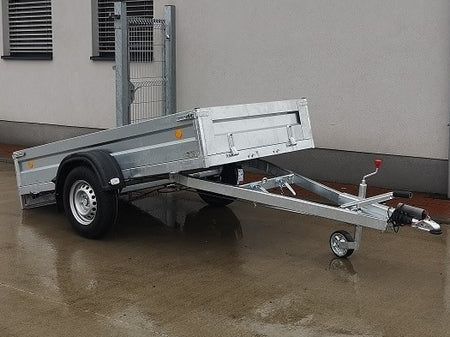 Prívesný vozík brzdený  vyklápací 1000kg - 1800x2500