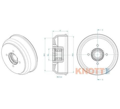 Brzdový bubon 200x50 4x100 KNOTT