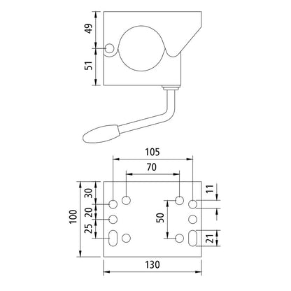 Držiak oporného kolesa 500kg