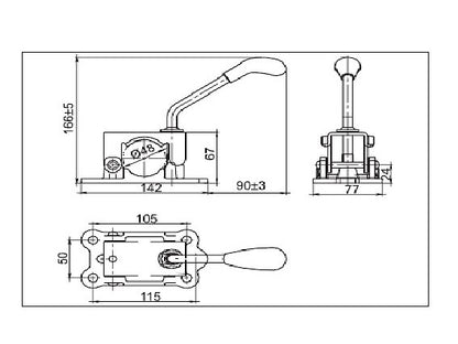 Držiak oporného kolesa 250kg