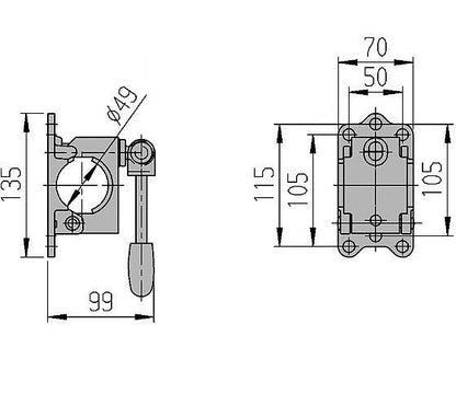 Držiak oporného kolesa 300kg