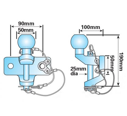Guľový záves s bolcom strieborný