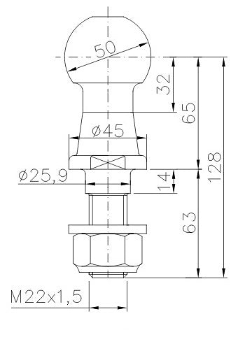 Ťažná guľa 3500kg KUB 50-3500 WINTERHOFF