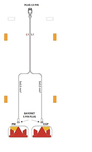 Kabeláž 5m 13 pólová FRISTOM