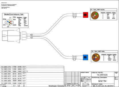 Kabeláž 4,85m 7 pol. JOKON