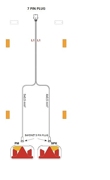 Kabeláž 4,5m 7 pol.FRISTOM