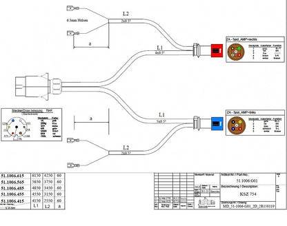 Kabeláž 4,85m 7 pólová s vývodmi na pozičné svetla JOKON