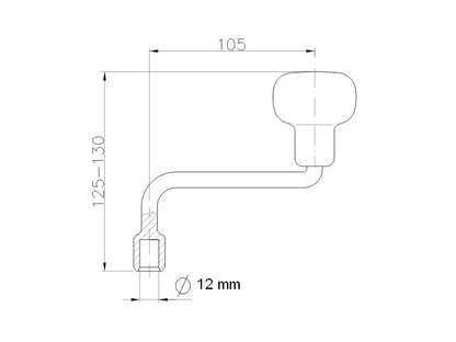 Kľuka oporného kolesa 12mm