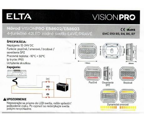 Led koncové svetlá napájanie káblom