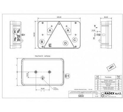 Svetlo RADEX pravá strana