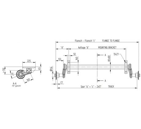 Náprava 1350 kg KNOTT
