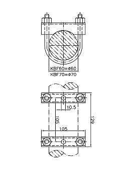Objímka na držiak oporného kolesa 150kg KBF 70