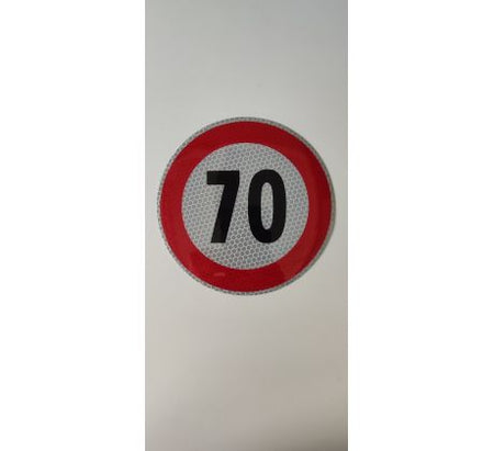 Reflexná samolepka 70 km/hod.