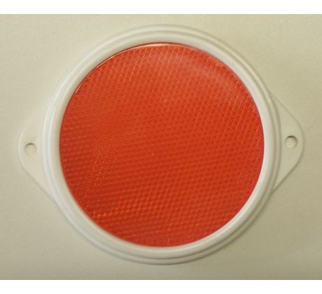 Odrazka okrúhla dve diery červená s bielym lemom