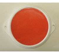 Odrazka okrúhla dve diery červená s bielym lemom