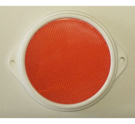 Odrazka okrúhla dve diery červená s bielym lemom