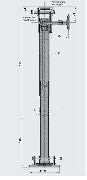 Oporná noha 500kg 510 bez kľuky sklopná