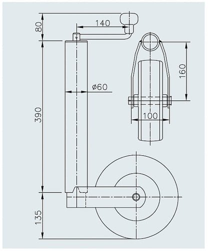 Oporné koleso 250kg