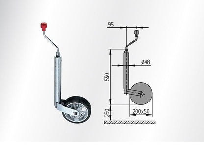 Oporné koleso 300 kg AL-KO