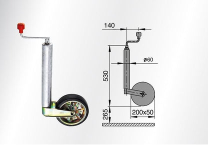 Oporné koleso 500 kg