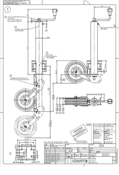 Oporné koleso 250 kg sklopné