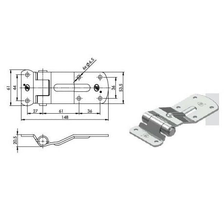 Pánty na prívesný vozík
