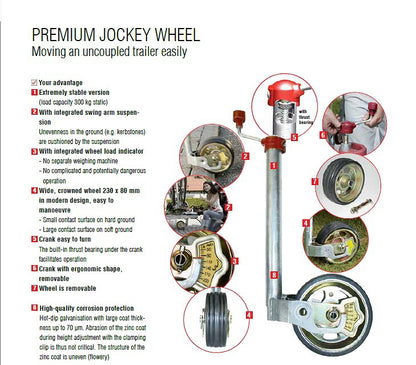 Oporné koleso 300kg s ukazovateľom tlaku