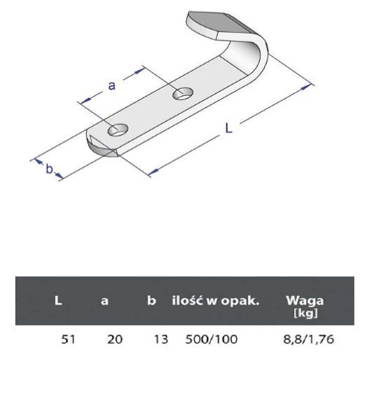 Plachtový háčik kovový