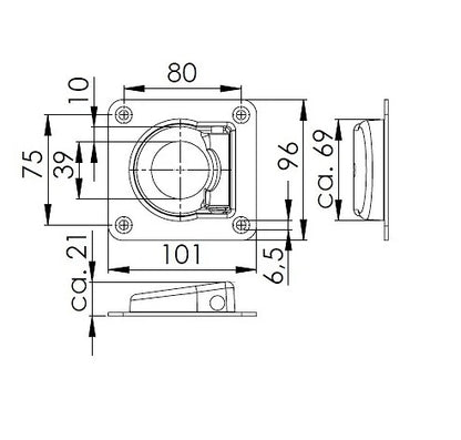 Podlahové oko zápustné