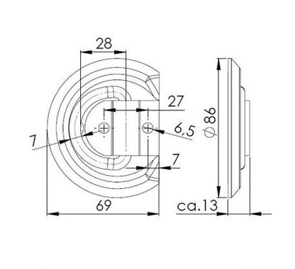 Podlahové oko pre prívesný vozík