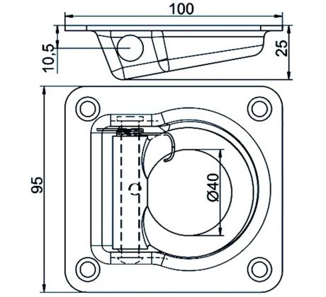 Podlahové oko pre prívesný vozík