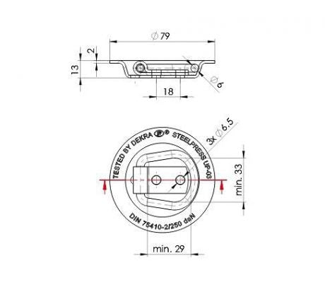 Podlahové oko pre prívesný vozík
