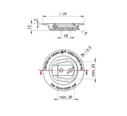 Podlahové oko pre prívesný vozík