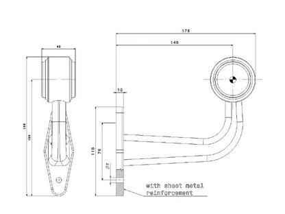 Svetlo B-Č lomené dlhé FT-009 F LED QS150 FRISTOM