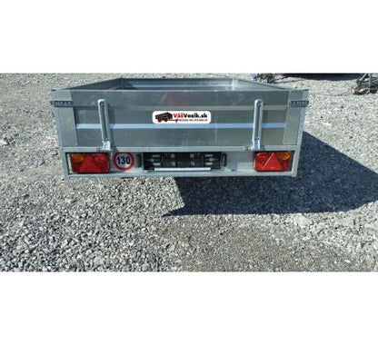Prívesný vozík vyklápací 1250 x 2500 zosilnená náprava 1000 kg